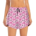 thumbnail image 2 of Balery Cool Flamingos Pantalones cortos deportivos para mujer con forro y dos bolsillos, elásticos, para entrenamiento, gimnasio, yoga-Large, 2 of 7
