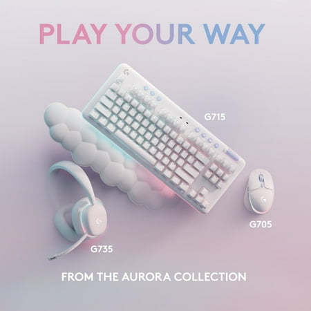 Logitech - G715 Aurora Collection TKL Wireless Mechanical Linear Switch Gaming Keyboard for PC/Mac with Palm Rest Included - White Mist
