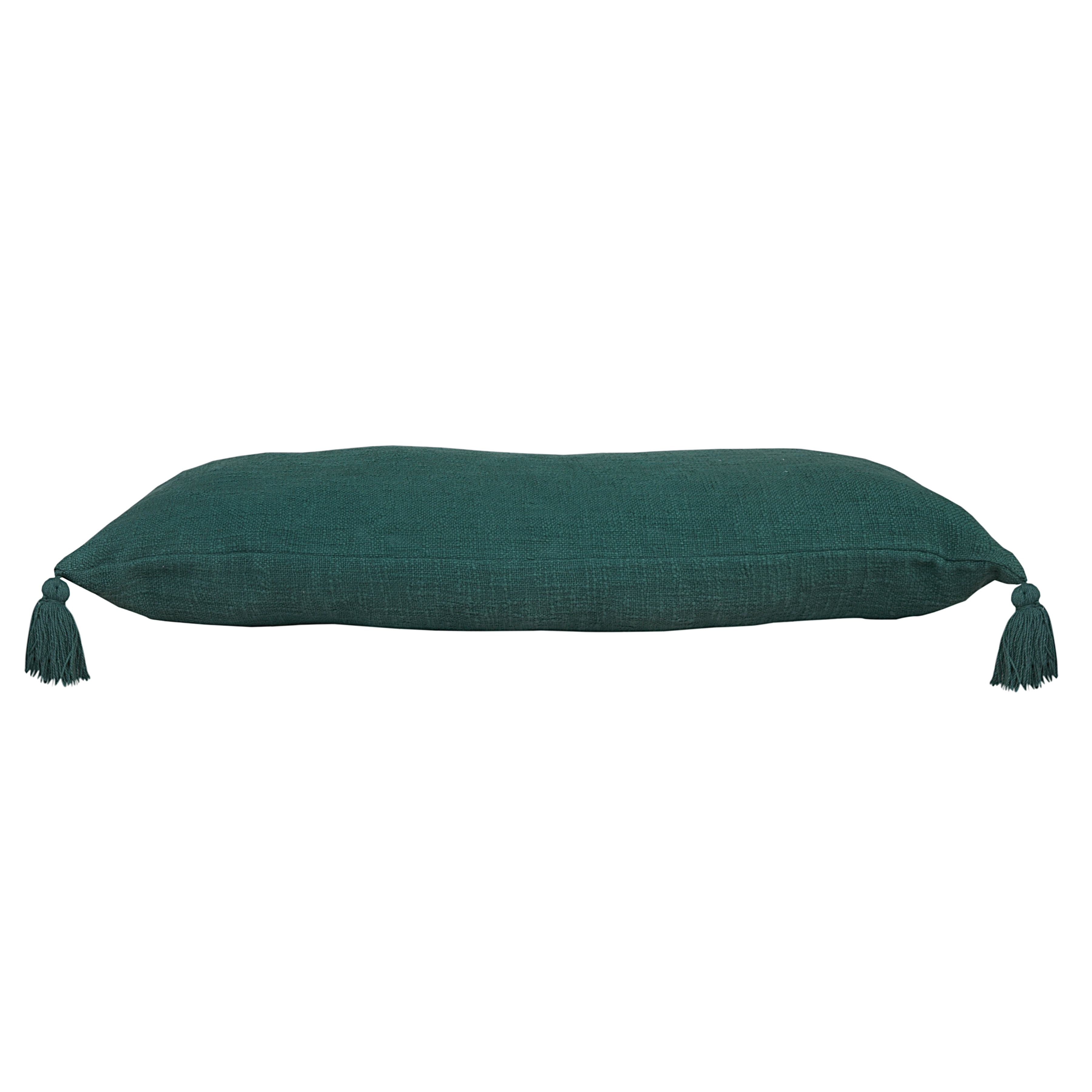 Ox Bay Hampton 14" x 36" Green Solid Cotton Reversible Adult Decorative Throw Pillow
