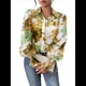 thumbnail image 2 of Camisas de Estilo Bohemio con Cuello en V, Botones y Mangas Largas con Estampado Floral para Mujer, para Otoño. Verde Amarillo S, 2 of 10