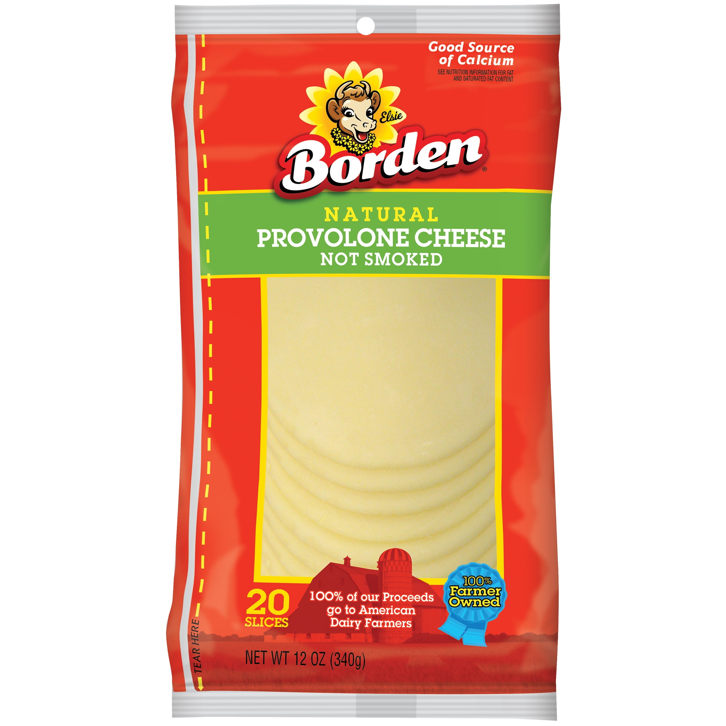 Borden® Natural Provolone Cheese Slices 20 ct Pack