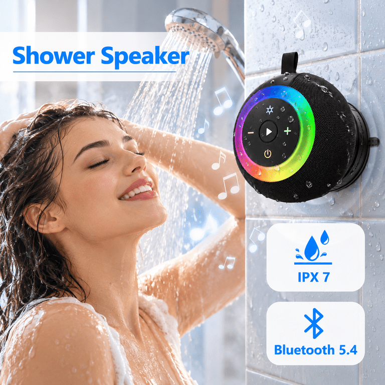DTIRD Portable Bluetooth Shower Speaker with Suction Cup photo 2