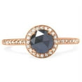 thumbnail image 3 of Pompeii 1 1/4ct Black & Diamond Rose Gold Halo Ring 14K (G/H,I2-I3), 3 of 4
