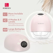 Horigen AOV6861 Pink Double Electric Breast Pump, Wearable Hands-Free, Smart Memory, 3D Pumping, Portable Quiet