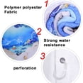 thumbnail image 6 of Shower Curtains with Bath rugs Non-slip Soft Toilet Lid Cover for Bathroom ,Waterproof Home Tub Curtains Sets with Memory Foam Rugs ,3D Print Durable Polyester Fabric Four-Piece Heart-shaped Dolphin, 6 of 18