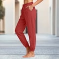 thumbnail image 3 of GUACER Womens Lounge Pants Cotton Linen Elastic High Waisted Pockets Joggers Pants, 3 of 5