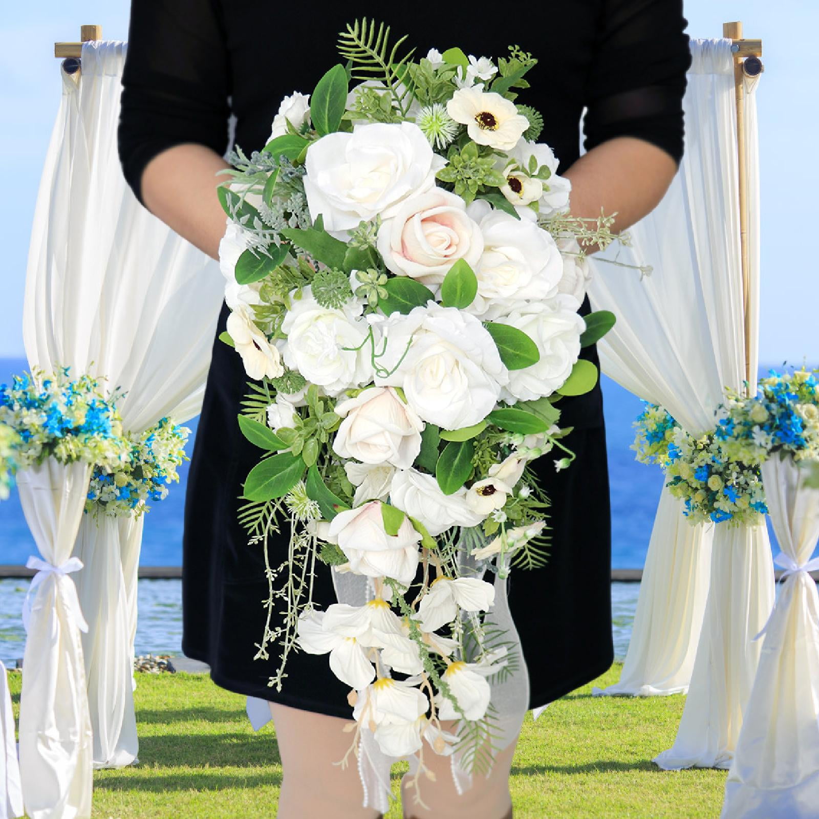 Bridal Bouquet Wedding Bridal Bouquet Rose Silk Flowers Elegant Design for Bride Wedding Ceremony