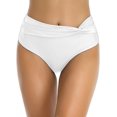 thumbnail image 1 of Braguitas de baño de Cintura Alta con Parte Delantera torcida para Mujer Blanco - E CH Blanco - E CH Xishao ropa, 1 of 2