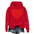 thumbnail image 6 of Byworldtasic Womens Valentines Day Heart Print Hoodies Cute Long Sleeve Pullover Oversized Top, 6 of 9