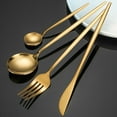 thumbnail image 6 of HOOWIFFY Tableware Set Golden 12Pcs 8.7x0.6x0.2in Stainless Steel, 6 of 8