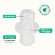 Honey Pot 100% Organic Cotton Cover Cooling Herbal Infusion Regular Pads, 20 Count