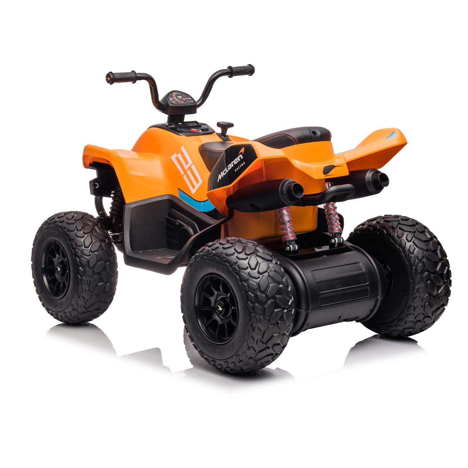 24V Battery Powered, 4-Wheeler Quad Car Toy ATV for 3-8yrs, Electric Off-Road Car with 2 Speeds, LED Lights, Bluetooth, MP3