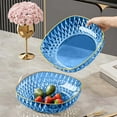 thumbnail image 2 of Sulgyt Crystal Bowl Plastic Transparent Dried Fruit Dish, Snack Candy Plate, Salad Bowl, Home Storage Tray Decor (Blue), 2 of 6