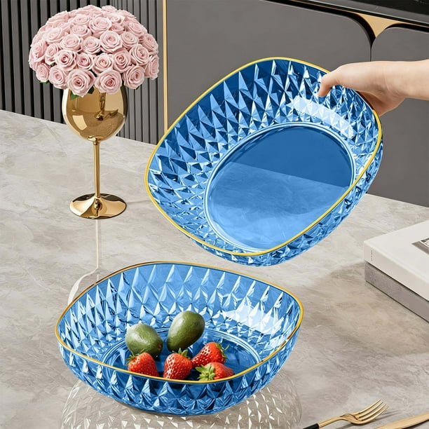 Cesta de Plástico para Verduras | Ensaladera Transparente con Drenaje | Polipropileno Duradero para Aperitivos y Utensilios de Cocina | Multicolor 7.87 X 7.87 X 1.97 Pulgadas | Ideal para Casa, Ofici