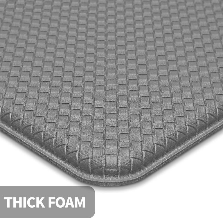 DEXI Kitchen Rugs Anti Fatigue Mats for Floor Cushioned Runner Rug Non Skid  Comfort Foam Standing Mat for Office, Sink, 2 Pieces Set 17x29+17x59