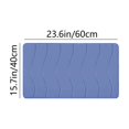 thumbnail image 3 of Wavy Striped Bathroom Rug, 15.75 x 23.62 In Velvet Fleece Foam Non Slip Machine Washable Bath Mat, Blue, 3 of 7