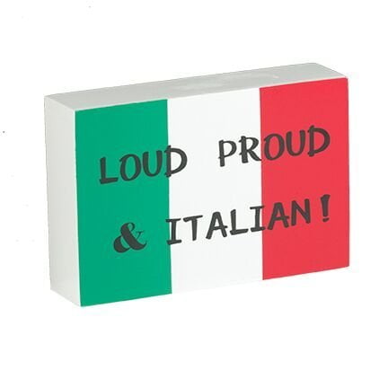 Italian Kitchen Decor JennyGems - Italian Pride Stand Up Sign - Loud Proud and Italian - Italian Theme Kitchen Wall Decor and Accessories - Famiglia - Mangia ()