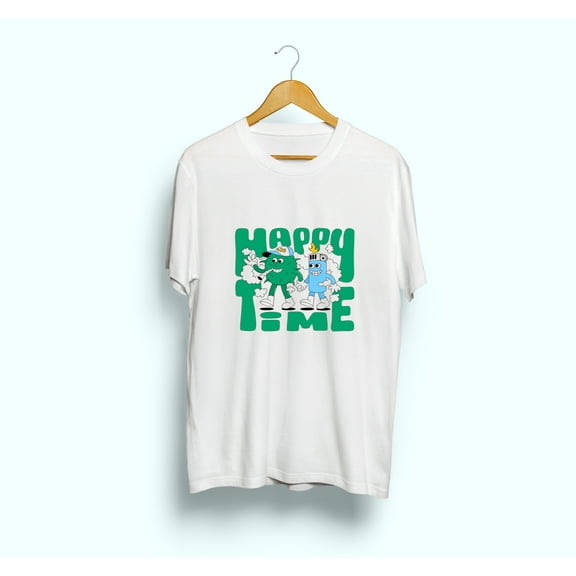 For Women & Men’s Happy Time Graphic Print Short Sleeve T-shirt Collection