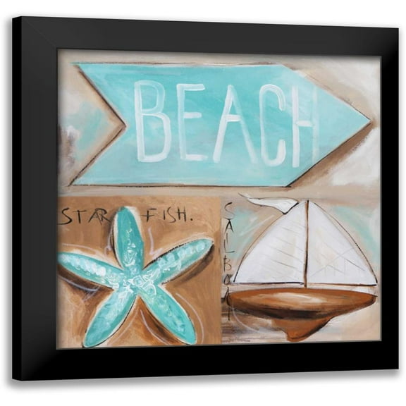 Brooks, Amanda J. 12x12 Black Modern Framed Museum Art Print Titled - Wheres the Beach