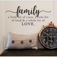 thumbnail image 1 of Calcomanía de pared de vinilo FAMILY CRAZY LOUD LOVE pegatina decoración palabras letrero con letras 60X30CM COLOR NEGRO, 1 of 2