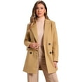 thumbnail image 1 of INSPIRE CHIC Women's Notch Lapel Double Breasted Belted Long Trenchcoat, 1 of 7