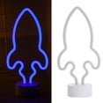 thumbnail image 3 of kusrkot LED Rocket Signs Light USB Battery Powered Wall Hanging Decor , Blue, 3 of 4