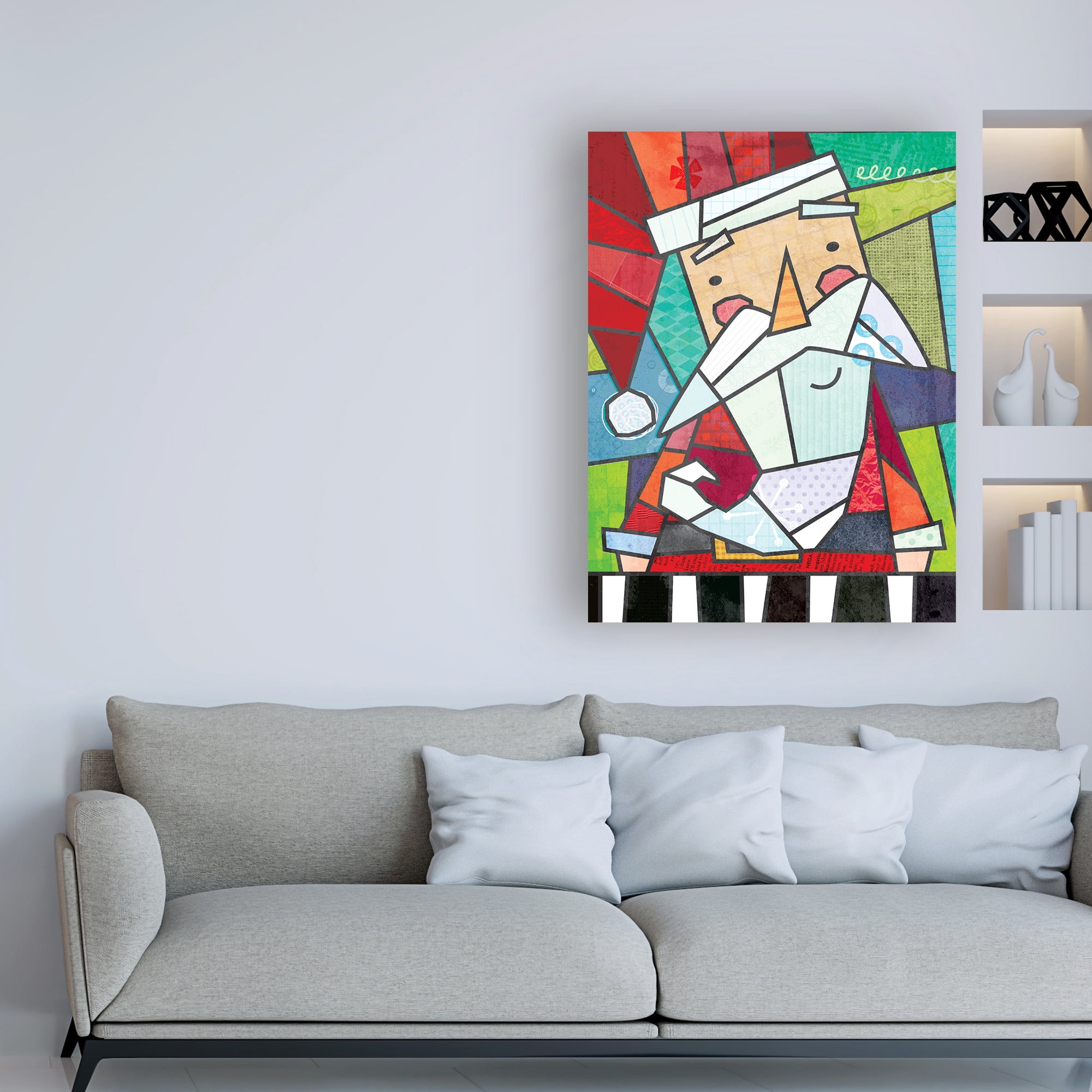 Trademark Fine Art 'Stained Glass Santa' Canvas Art by Holli Conger