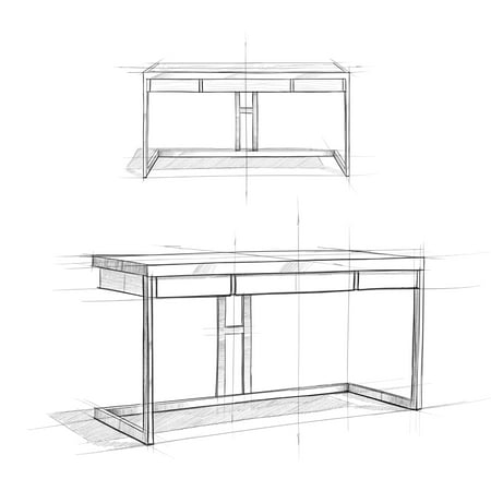 Simpli Home - Erina Rectangular Modern Industrial Solid Acacia Wood 2-Drawer Table - Distressed Grey