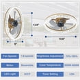 thumbnail image 5 of 20-Inch Low Profile Ceiling Fan with Light - Ultra-Quiet <30dB, App &amp; Remote Control, Dimmable 3 CCT LED, Flush Mount for Bedroom，in Gold, 5 of 10