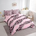 thumbnail image 3 of Homewish Dreamy Pink Polkadots Bedding Comforter Set 7pcs, Leopard Cheetah Print Queen Bedding Sets, Modern Fashion Reversible Queen Sheet Sets, Microfiber Bedroom Decor, 3 of 7