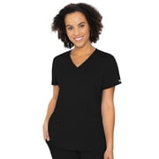 Med couture Touch Womens V-Neck Knit Back Top, Black, 3X-Large