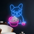 thumbnail image 3 of Handmadetneonsign French Bulldog Ice Cream Neon Sign, Skateboard French Ice Cream Led Sign Decor, 3 of 5