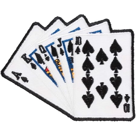 Royal Flush Poker Hand Patch, Playing Card Patches