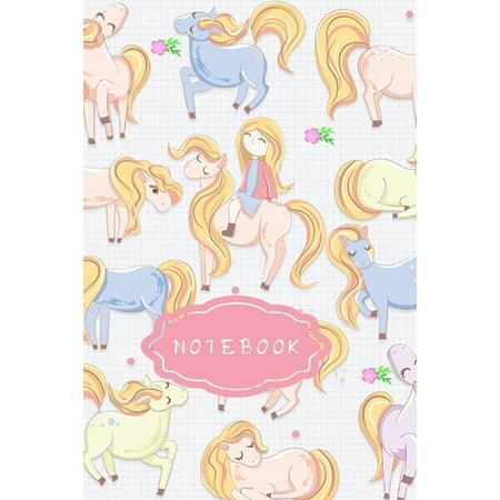 Notebook : Pretty Pony Cute Horses Girls Journal Notebook 6 x 9 100 Wide Ruled Pages
