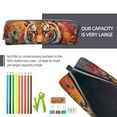 thumbnail image 5 of Fotbe Colorful Plant Tiger Pattern Leather Pencil Case, Pencil Pouch with Durable Zipper, Compact and Stylish Organizer for Stationery, Art Supplies, Travel Essentials, 5 of 7