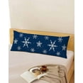thumbnail image 5 of Navy Blue Christmas Body Pillow Cover 20 x 60 Inch Decorative Pillow Cover Xmas Snowflake Winter Lumbar Pillowcase Seasonal Rectangle Cushion Case for Couch Sofa Bed Living Room, 5 of 7