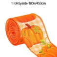 thumbnail image 1 of Orange Pumpkin Ribbon Autumn Harvest Overlock Ribbon 180 Inches of Craft Ribbon, 1 of 10