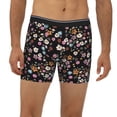 thumbnail image 2 of Rateoe Daisies Flowers Print Men’s Underwear Boxer Briefs Soft Comfortable Underwear Boxer Briefs, Long Leg Briefs,Anti-chafing Boxer Briefs, 2 of 7