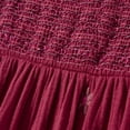 thumbnail image 6 of Women Floral Embroidered Maxi Dress Long Puff Sleeve Square Neck Boho Flowy Dress with Pockets Smocked Swing Long Dresses, 6 of 7