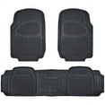 thumbnail image 2 of Motor Trend Heavy Duty Car Rubber Floor Mats with Cargo Trunk Mat, Black Beige Gray, 2 of 12