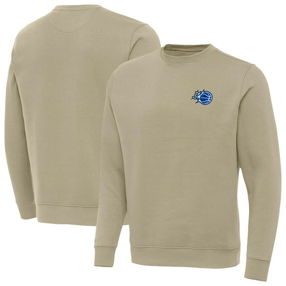 Men's Antigua Khaki Orlando Magic New Logo Victory Pullover Sweatshirt