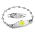 thumbnail image 1 of MedicEngraved Stainless Steel Custom Medical Alert Bracelet - 5mm Heart Link, 1 of 7