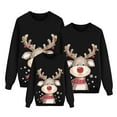 thumbnail image 4 of Fiaer Christmas Family Sweatshirts Funny Cute Reindeer Snowflake Printed Xmas Pullover Long Sleeve Trendy Crew Neck Baggy Casual Xmas Tops Women M, 4 of 5