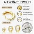 thumbnail image 5 of Alexcraft 3 Pairs Hoop Earrings for Women 14K Gold Plated Huggie Earring Set Hoops Multiple Piercings Earrings Sets for Women 6-8-10 mm, 5 of 7