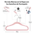 thumbnail image 2 of 50 Ganchos de Terciopelo para Ropa de Bebe, Gancho Plateado Giratorio de 360 Grados ROSA CLARO, 2 of 4