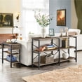 thumbnail image 3 of Renwick 3-Tier Industrial Wooden Console Table, Taupe, 3 of 9