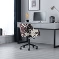 thumbnail image 6 of Guyou Modern Swivel Chair Home Office Desk Chair with Wheels and Armrests, Height Adjustable Upholstered Task Armchair, 360 Degree Swivel Office Chair for Bedroom Living Room, Cowhide Print, 6 of 12