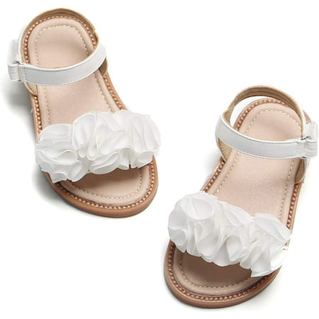 

Toddler Girls Sandals Soft Rubber Flats Summer Baby flower girl Shoes