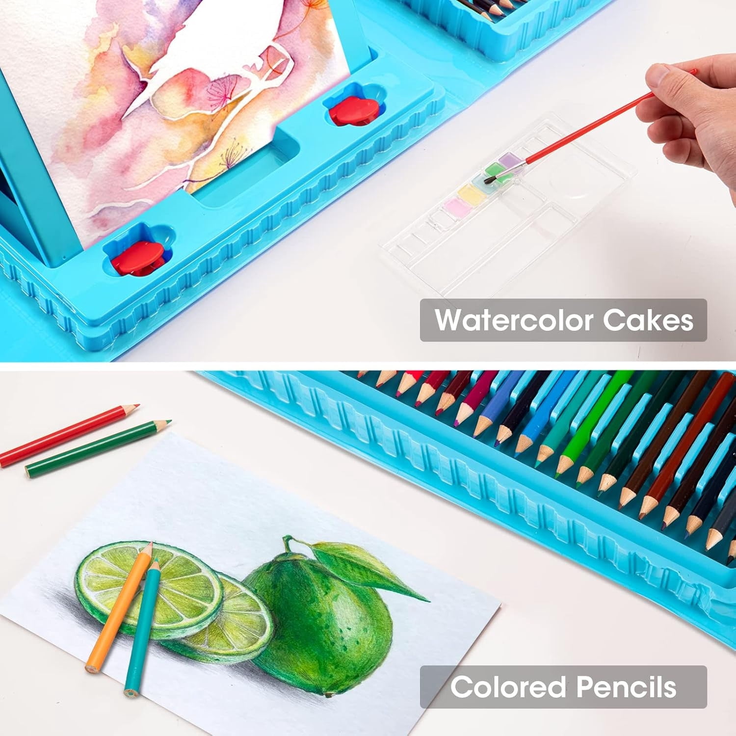 Drawing Art Kit for Kids,208 Pcs Art Sets Crafts Drawing Coloring Kit,Deluxe Art Case Gift with Double Sided Trifold Easel, Oil Pastels, Crayons, Colored Pencils,Gift for Beginners Artists Girls Boys