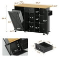 thumbnail image 3 of spanspace 48" Kitchen Island Cart with Drop Leaf , 10 Gallon Storage and Tilt Out Trash Can Cabinet , Portable Kitchen Island with Wheels Drawer and Adjustable Shelves for Kitchen, Black, 3 of 11
